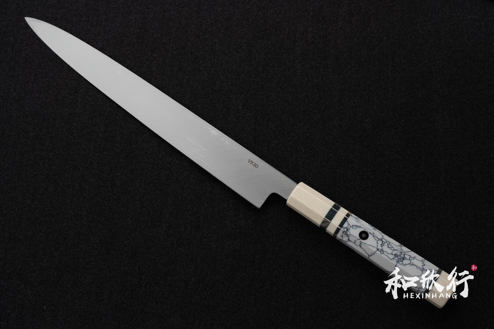 一刀斎虎徹　9寸（270mm）　柳刃包丁　鏡面仕上げ 柳刃包丁 霞 八寸半 金鍛造 朴柄 KN02-A10994-2L1A-ψ | 一刀斎虎徹